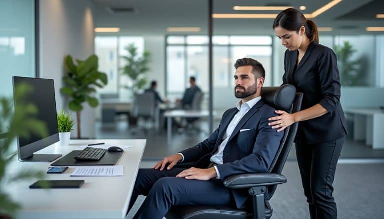 Massage assis en entreprise : le format et son cadre